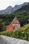 The oldest house in the Principality of Liechtenstein is the Red House, medieval European architecture and a vineyard. The main at