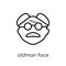 Oldman face icon. Trendy modern flat linear vector Oldman face i