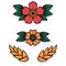 Oldschool Traditional Tattoo Vector Flowers with 5 Petals