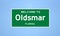 Oldsmar, Florida city limit sign. Town sign from the USA.