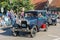 Oldtimer cars in a Dutch countryside parade