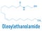 Oleoylethanolamide or OEA molecule. Skeletal formula. Chemical structure