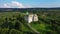 Olesko Castle in Ukraine aerial view.