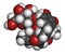 Oleuropein olive component molecule. In part responsible for pungency of virgin olive oil, may have beneficial properties. 3D.