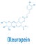 Oleuropein olive component molecule. Skeletal chemical formula.