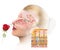 Olfaction, sense of smell, woman with rose, medically 3D illustration