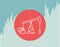 Oli rig over chart showing increase of oil prices