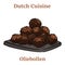 Oliebollen. Oil dumplings on white background. Traditional treat on New Years Eve in The Netherlands