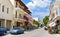 OLIMPIA, GREECE - JUNE 13, 2014: Street with souvenir shops in Olimpia, Greece on June 13, 2014.One of main attractions of Gre