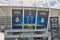 Olimpiyskiy Stadium with UEFA Champions League final banner. Kiev, Ukraine.