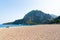 Olimpos, Antalya/Turkey-September 24 2020: People enjoy sea and sand in summer just near ancient city