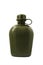 Olive army flask isolated with clipping path