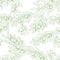 Olive branch with leaves seamless pattern in line art