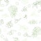 Olive branch with leaves seamless pattern in line art