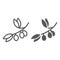 Olive branch line and glyph icon, plant and tree, olives sign, vector graphics, a linear pattern on a white background.