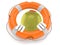 Olive character inside life buoy