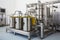 olive industrial production tanks oil factory industry liquid food machinery. Generative AI.