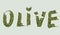 Olive label - text with the pattern for the oil or other product