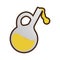 Olive oil bottle pouring out icon