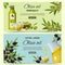 Olive Oil Cartoon Banners Set
