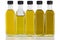 Olive Oil in Five Bottles and Different Colors