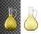 Olive oil jug realistic mockup with glass pitcher