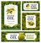 Olive oil posters, olives tree food bottle labels