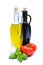 Olive oil, vinegar and vegetables