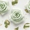 Olive Rose Flowers Glitter Super Detail Seamless Background. Generative AI