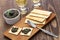 Olive tapenade with crackers