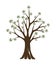 Olive tree with branches and green leaves banner. Hand drawn ancient greek label, natural vegetarian shop sign. Premium