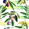 Olive tree pattern in a watercolor style.