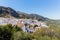 Olive trees surround hilltown of Zuheros in Andalucia