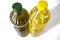 Olive versus sunflower oil bottled in PET. Upper area