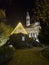 Oliveira de Azemeis, Portugal - december 2 2023: Families watching the Christmas lights and having fun with the children at the