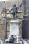 Oliver cromwell on pedestal with Lion in London