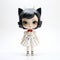 Olivia: A Cute Kitty Cat Doll In Monochromatic Black Dress