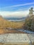 Olivia`s Overlook View of Winter Berkshires mountain lake