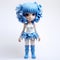 Olivia: Stylistic Manga Vinyl Toy With Blue Hair And Limited Color Range