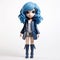 Olivia Vinyl Toy With Blue Hair - Realistic And Hyper-detailed Schoolgirl Lifestyle
