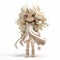 Olivia: A Whimsical 3d White Haired Doll In Stylistic Manga Style