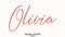 Olivia Woman\\\'s Name. Typescript Handwritten Lettering Calligraphy Text