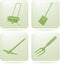 Olivine Square 2D Icons Set: Garden Tools