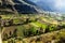 Ollantaytambo - old Inca fortress and town the hills of the Sacred Valley (Valle Sagrado) in the Andes mountains of Peru, South Am