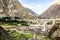 Ollantaytambo - old Inca fortress and town the hills of the Sacred Valley (Valle Sagrado) in the Andes mountains of Peru, South Am