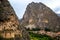 Ollantaytambo town among mountains