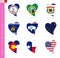 Ð¡ollection of US State flags in the shape of a heart