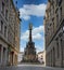 Olomouc - baroque pearl of Moravie - Pedestrian street with view to main square and monument of Holy Trinity Column in historic