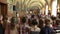 OLOMOUC, CZECH REPUBLIC, APRIL 15, 2018: Choir choral children singing of sings Czech folk song, old people retirees