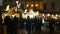 Olomouc, Czech Republic, December 20, 2018: Christmas markets night, illumination with ornaments stars and ornaments